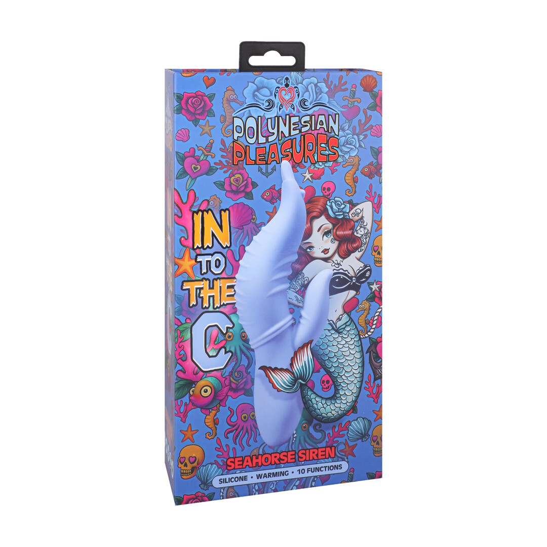 Doc johnson Into The C - Seahorse Siren - Warming Waved Rabbit Vibrator - Maui Blue (782421101992)