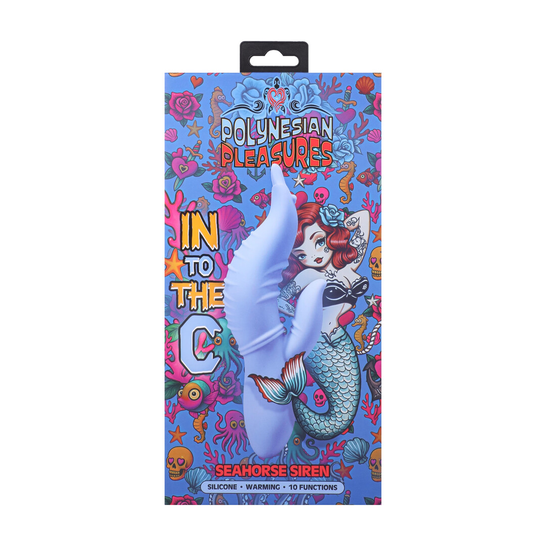 Doc johnson Into The C - Seahorse Siren - Warming Waved Rabbit Vibrator - Maui Blue (782421101992)