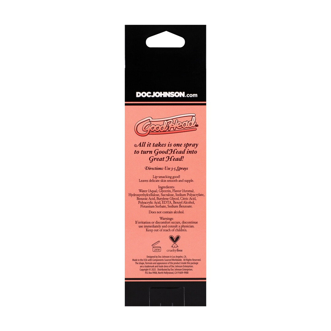 Doc johnson Juicy Head - Cocktails - Dry Mouth Spray - Peach Bellini - 2 fl oz / 59 ml (782421098629)