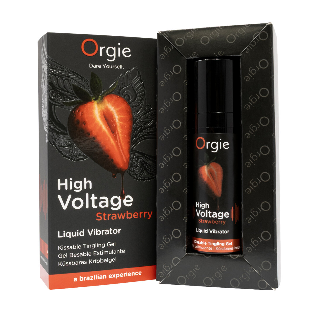 Orgie High Voltage - Vloeibare Vibrator - Aardbei - 0,5 fl oz / 15 ml (5600767388028)