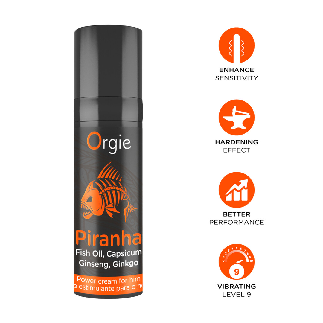 Orgie Piranha - Power Cream Voor Hem - 0,5 fl oz / 15 ml (5600767388127)