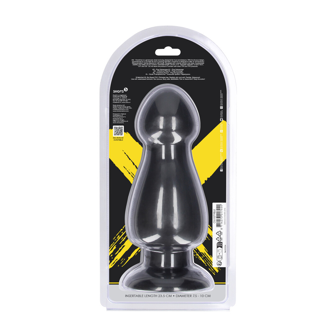 Ouch! by shots Overdrive - Anal Plug - 23,5 cm - Black (8714273017444)
