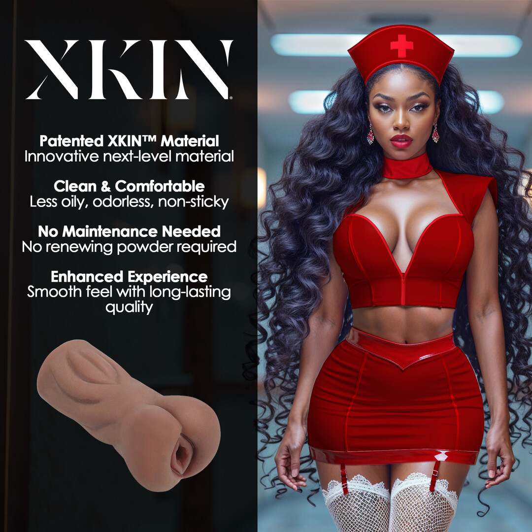 Xkin by shots Carreer Girls - Naughty Nurse Riley Rearview - TPE Small Masturbator - 130g - Brown (8714273028648)