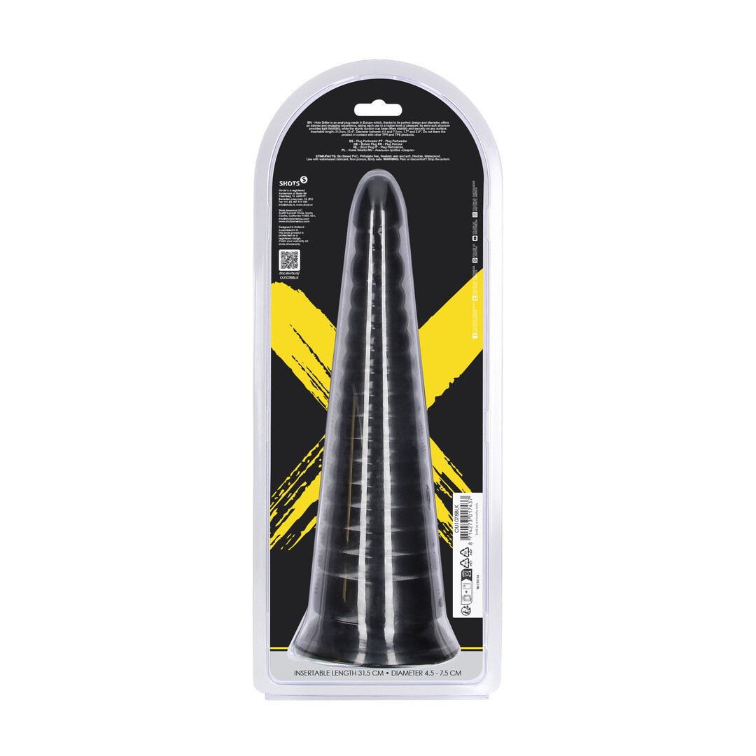 Ouch! by shots Twisted Vortex - Anal Plug - 30 cm - Black (8714273017420)