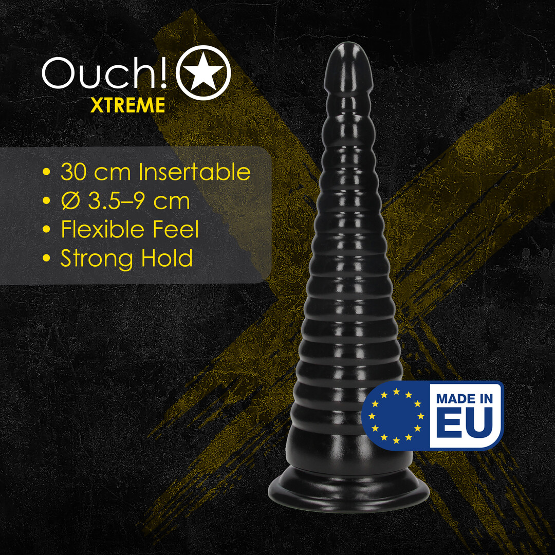 Ouch! by shots Twisted Vortex - Anal Plug - 30 cm - Black (8714273017420)
