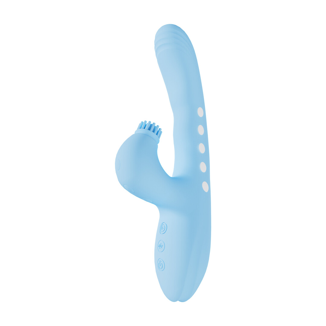 Vive by shots Andria - G-Spot Vibrerende en Tik Clit Stimulator met LED - Blauw (8714273030047)