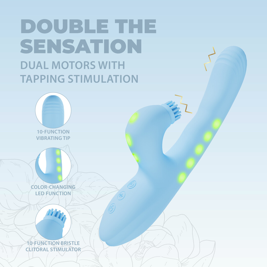Vive by shots Andria - G-Spot Vibrerende en Tik Clit Stimulator met LED - Blauw (8714273030047)