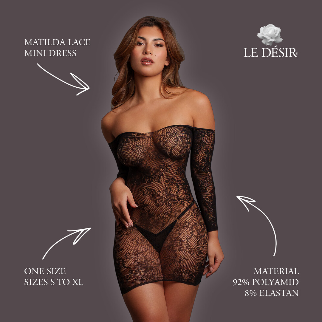 Le désir by shots Matilda - Lace Mini Dress - One Size - Black (8714273020888)