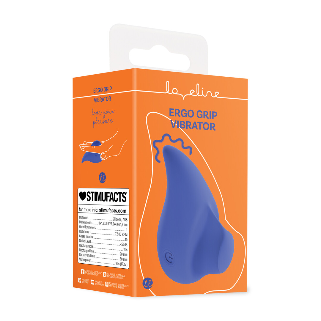 Loveline by shots Ergo Grip - Lay On Massager - Blauw (8714273021342)