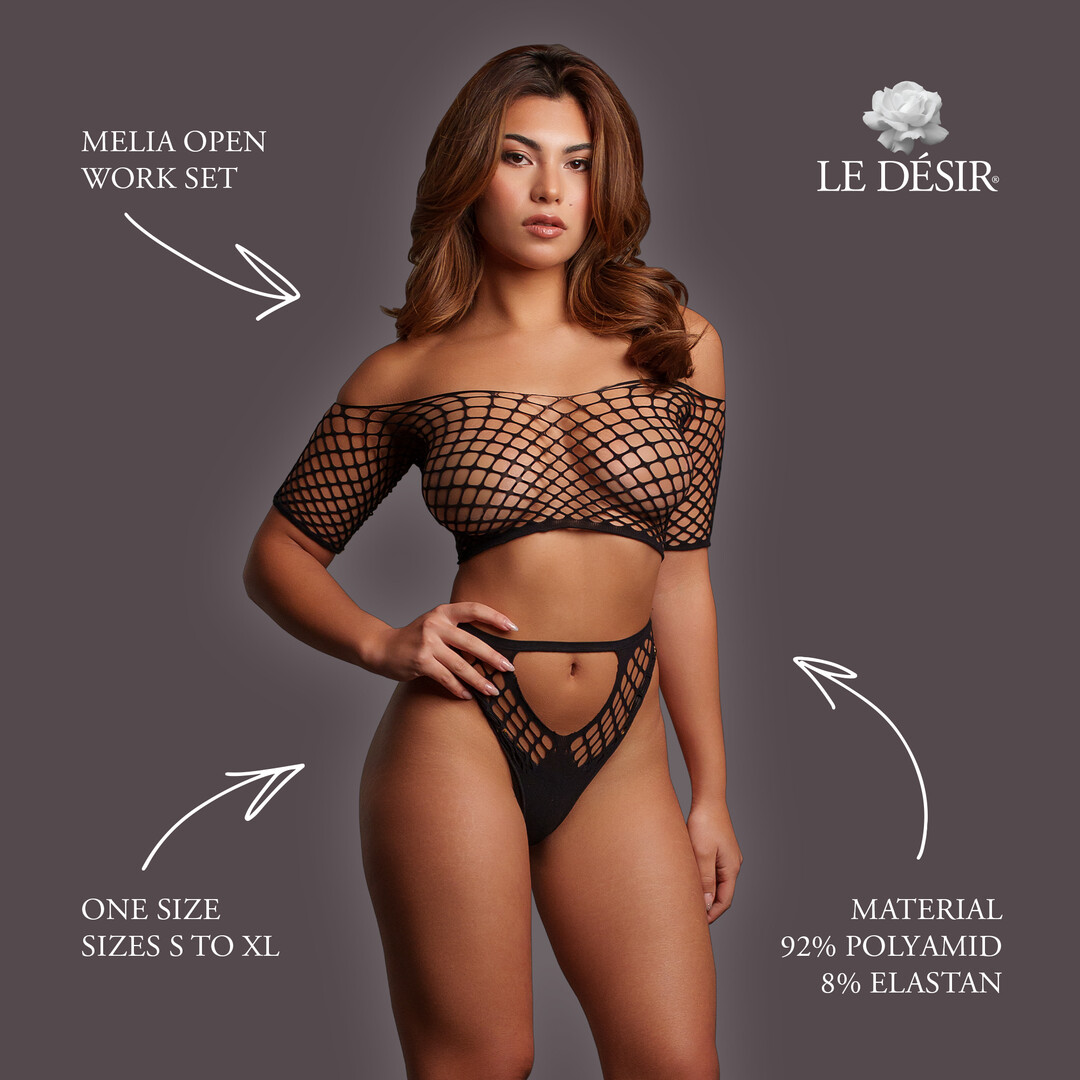 Le désir by shots Melia - Open Work Set - One Size - Black (8714273020963)