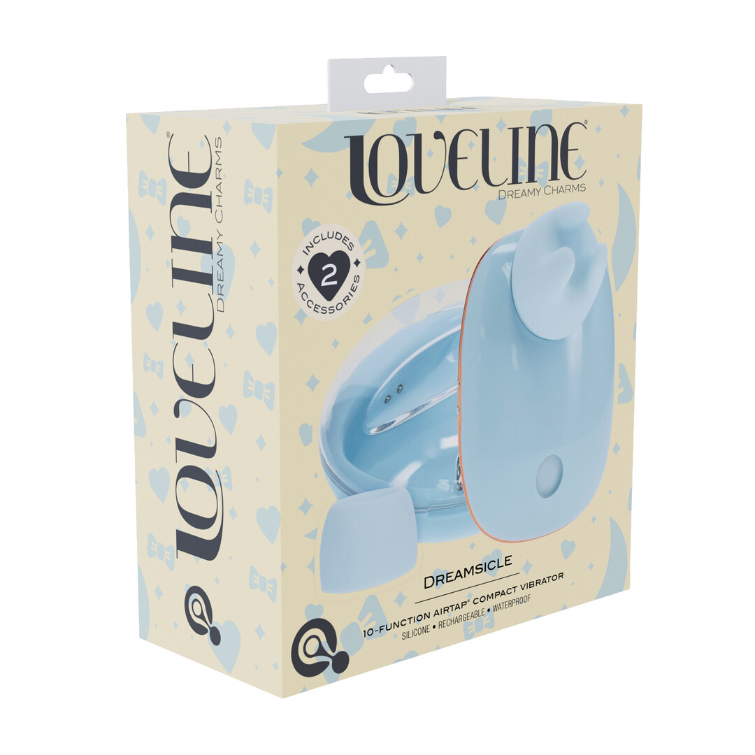 Loveline by shots Dreamsicle - Compact AirTap Vibrator met Twee Hoofdaccessoires - Blauw (8714273059666)