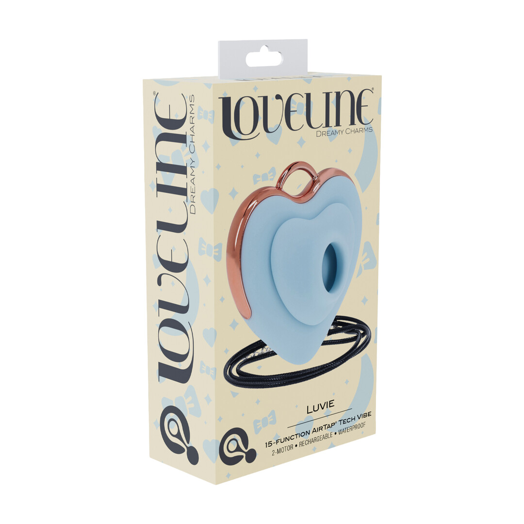 Loveline by shots Luvie - Hartvormige AirTap Vibrator - Blauw (8714273059796)