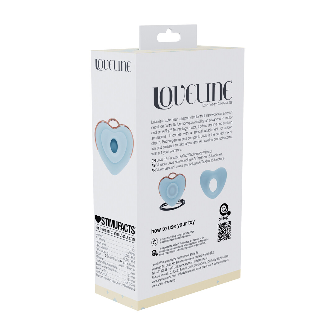 Loveline by shots Luvie - Hartvormige AirTap Vibrator - Blauw (8714273059796)