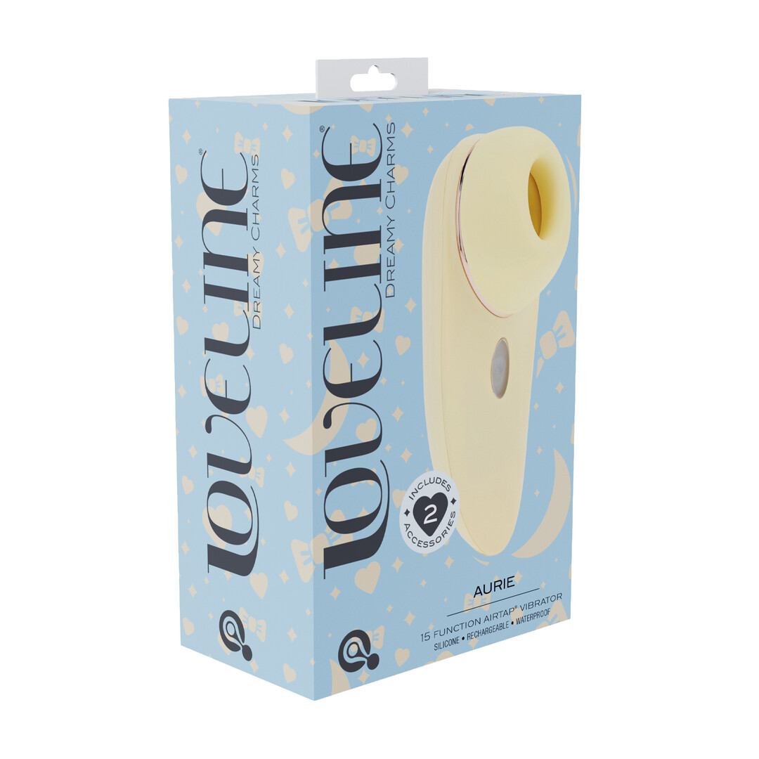 Loveline by shots Aurie - AirTap Vibrator met Twee Hoofdaccessoires - Geel (8714273059741)