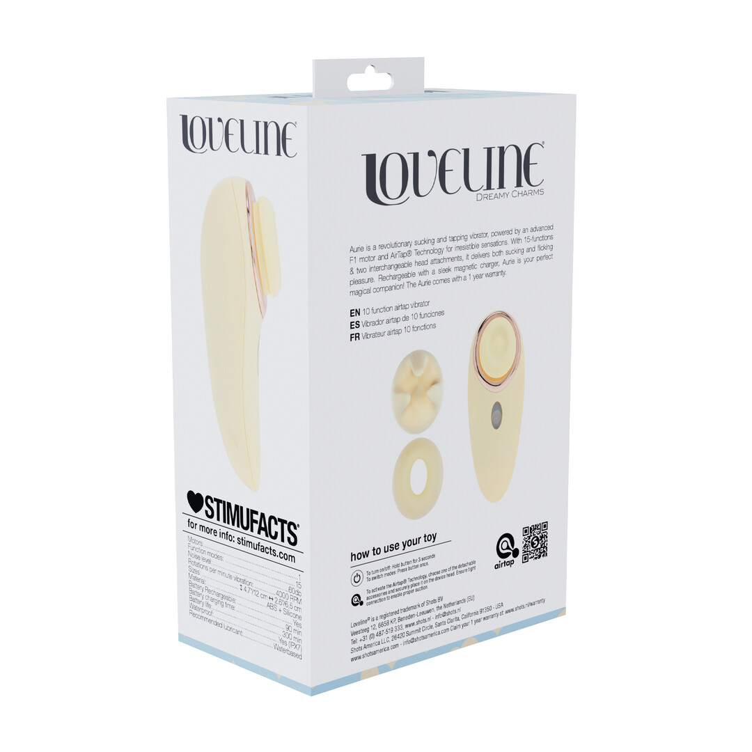 Loveline by shots Aurie - AirTap Vibrator met Twee Hoofdaccessoires - Geel (8714273059741)