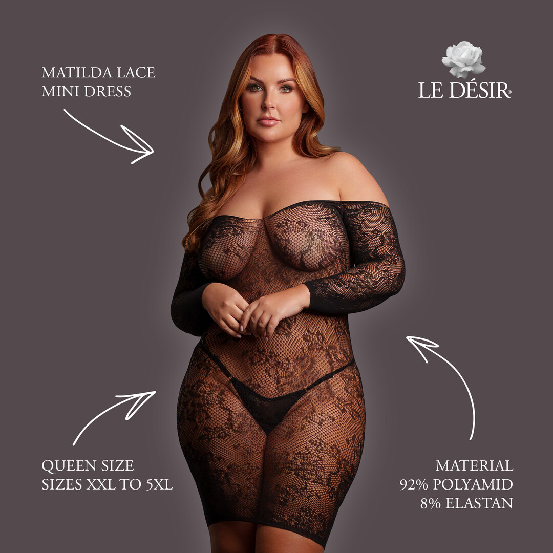 Le désir by shots Matilda - Lace Mini Dress - Queen Size - Black (8714273020895)