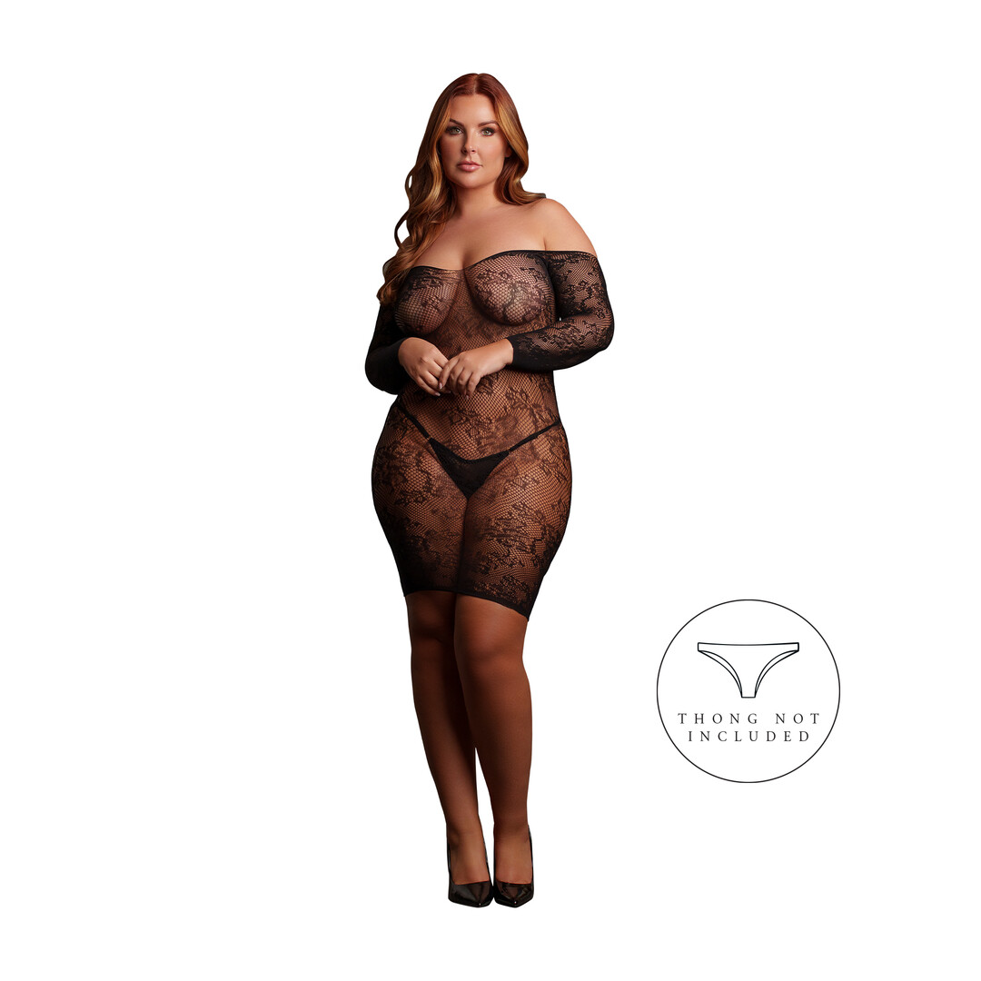 Le désir by shots Matilda - Lace Mini Dress - Queen Size - Black (8714273020895)