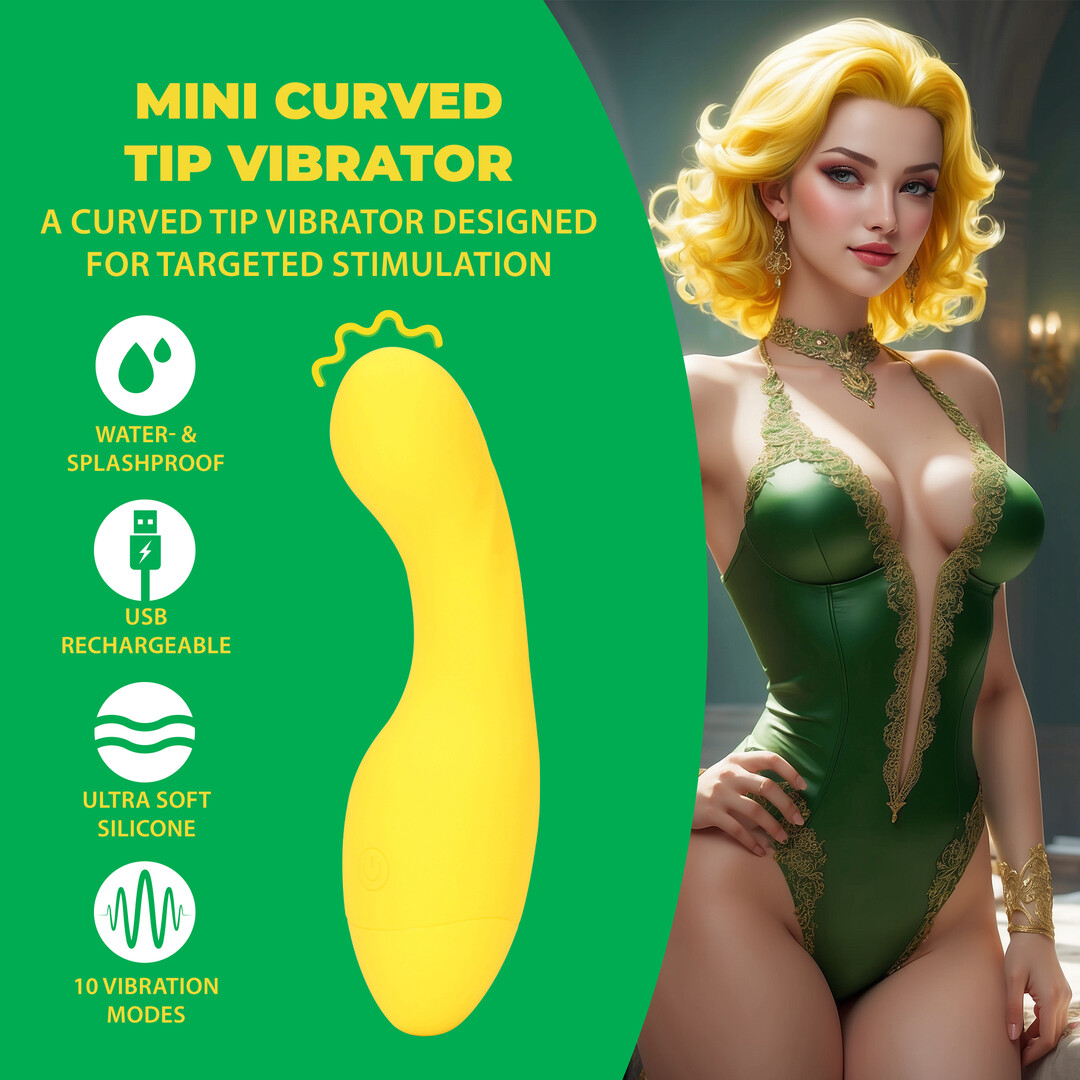Loveline by shots Mini Gebogen Tip Vibrator - Flirty Banana (8714273024725)