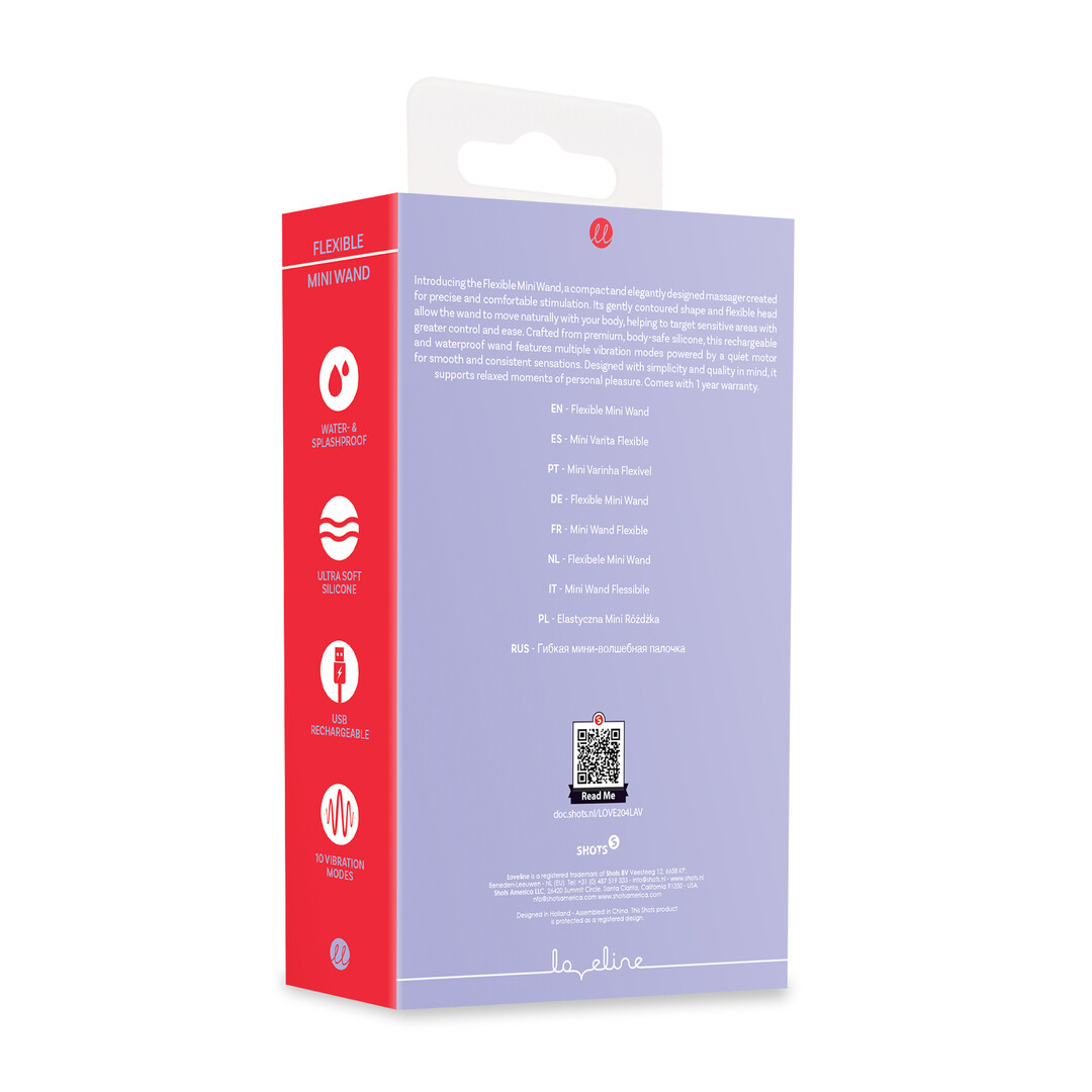 Loveline by shots Mini Flexibele Wand Vibrator - Lavendel (8714273021489)