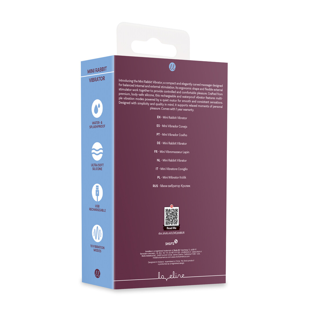 Loveline by shots Mini Konijnen Vibrator - Bordeauxtint (8714273021441)