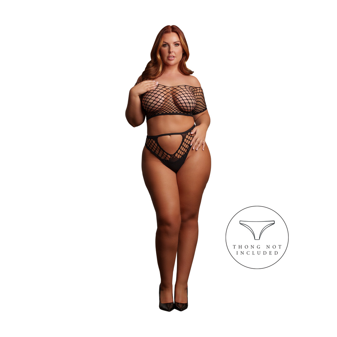 Le désir by shots Melia - Open Work Set - Queen Size - Black (8714273020970)
