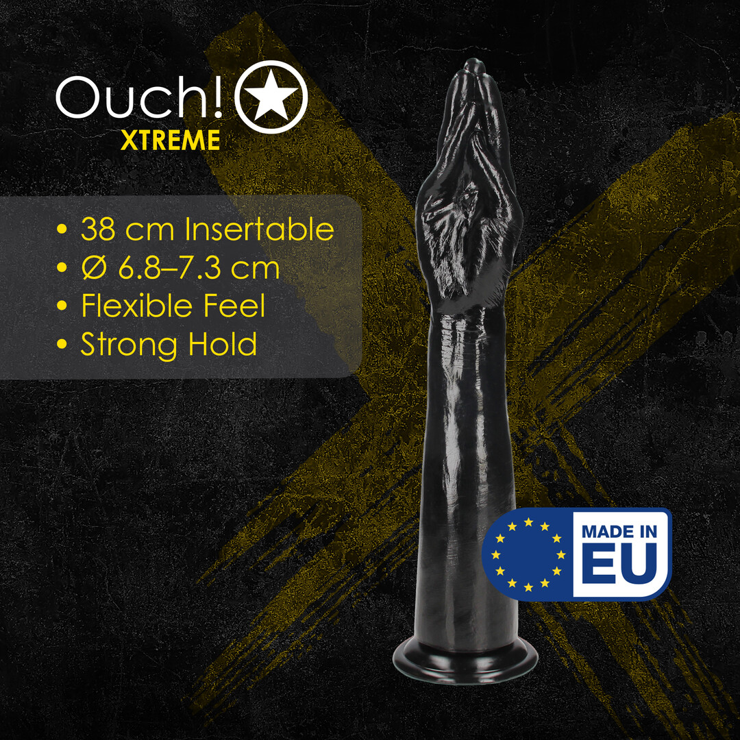 Ouch! by shots Helping Hand - Hand with Forearm Dildo - 38 cm - Black (8714273017376)