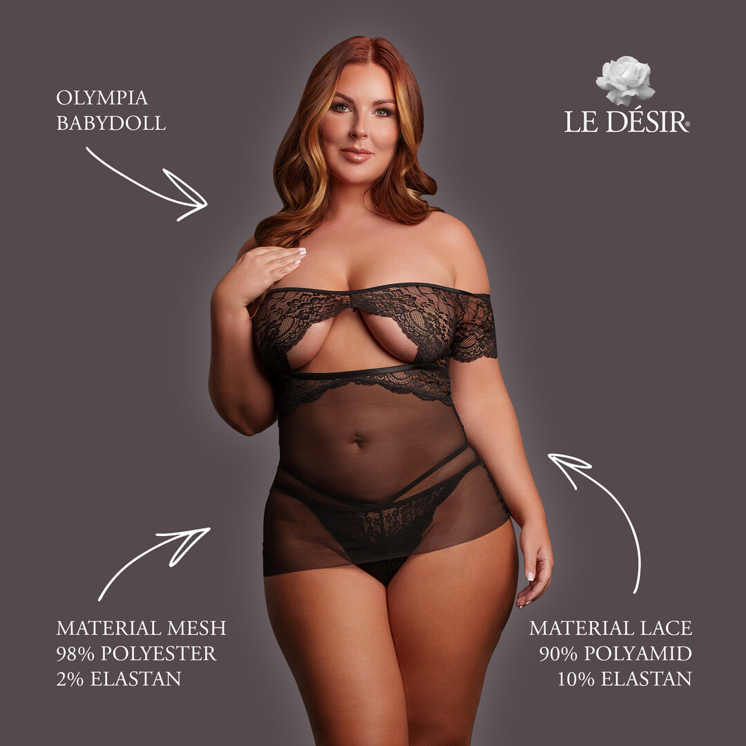 Le désir by shots Olympia - Babydoll - Queen Size - Black (8714273020772)