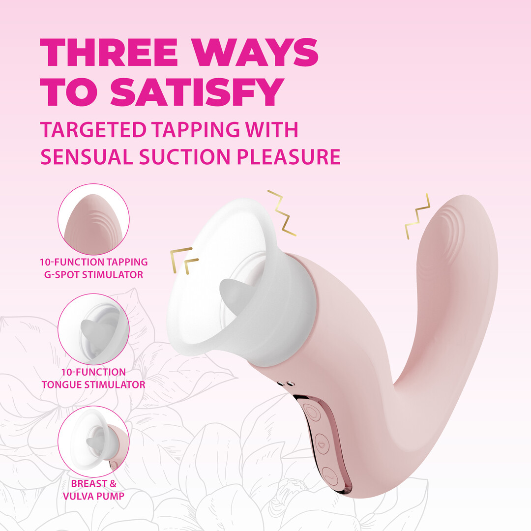Vive by shots CallaLily - G-Spot Tap Vulva Borstzuiger en Tong Stimulator - Roze (8714273030092)