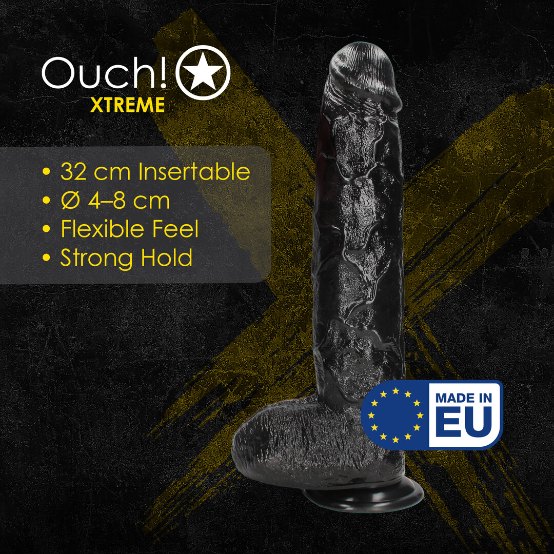 Ouch! by shots Realistic Giant - Realistic Dildo - 32 cm - Black (8714273017505)
