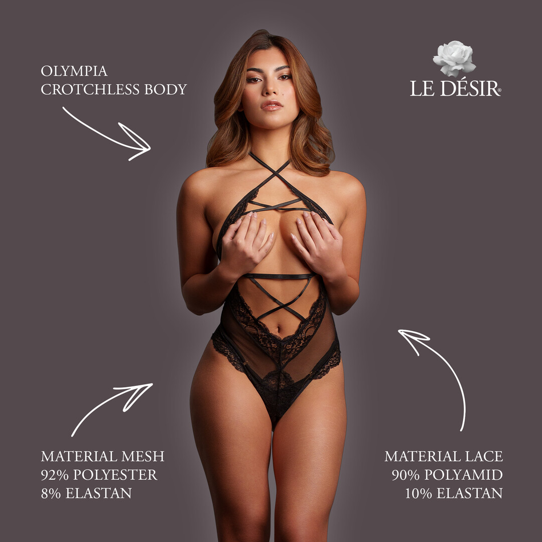 Le désir by shots Olympia - Crotchless Body - One Size - Black (8714273020789)