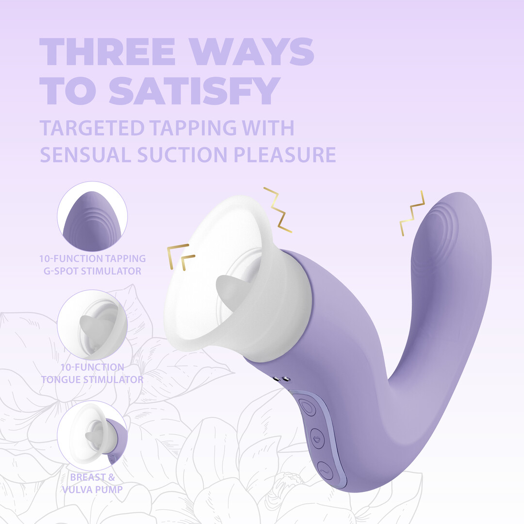 Vive by shots CallaLily - G-Spot Tap Vulva Borstzuiger en Tong Stimulator - Lavendel (8714273030085)