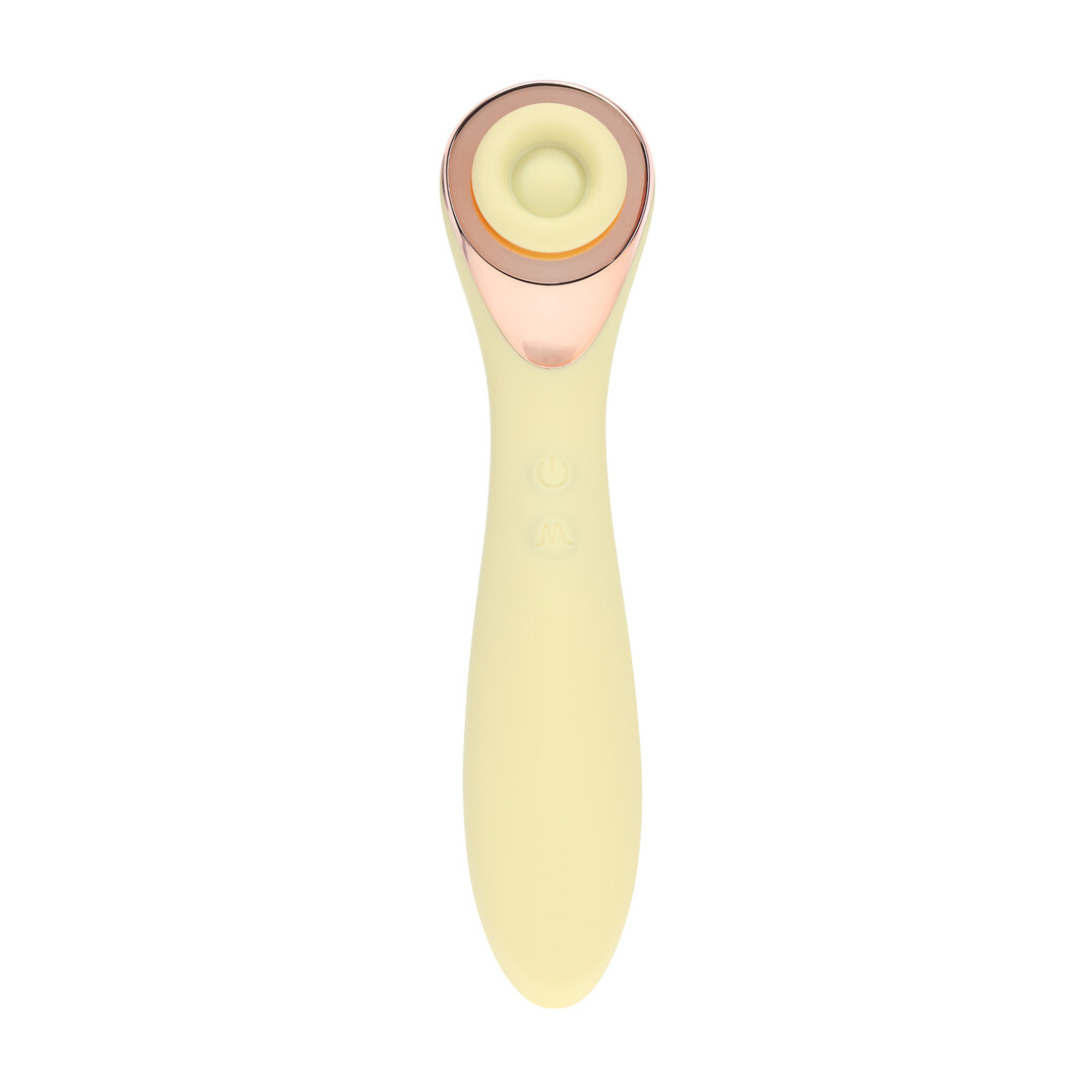 Loveline by shots Darling - AirTap Wand Vibrator met Vijf Koppen Accessoires - Geel (8714273060167)