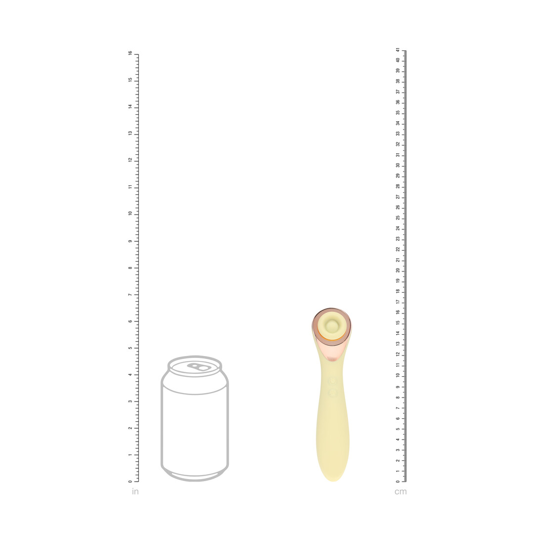 Loveline by shots Darling - AirTap Wand Vibrator met Vijf Koppen Accessoires - Geel (8714273060167)