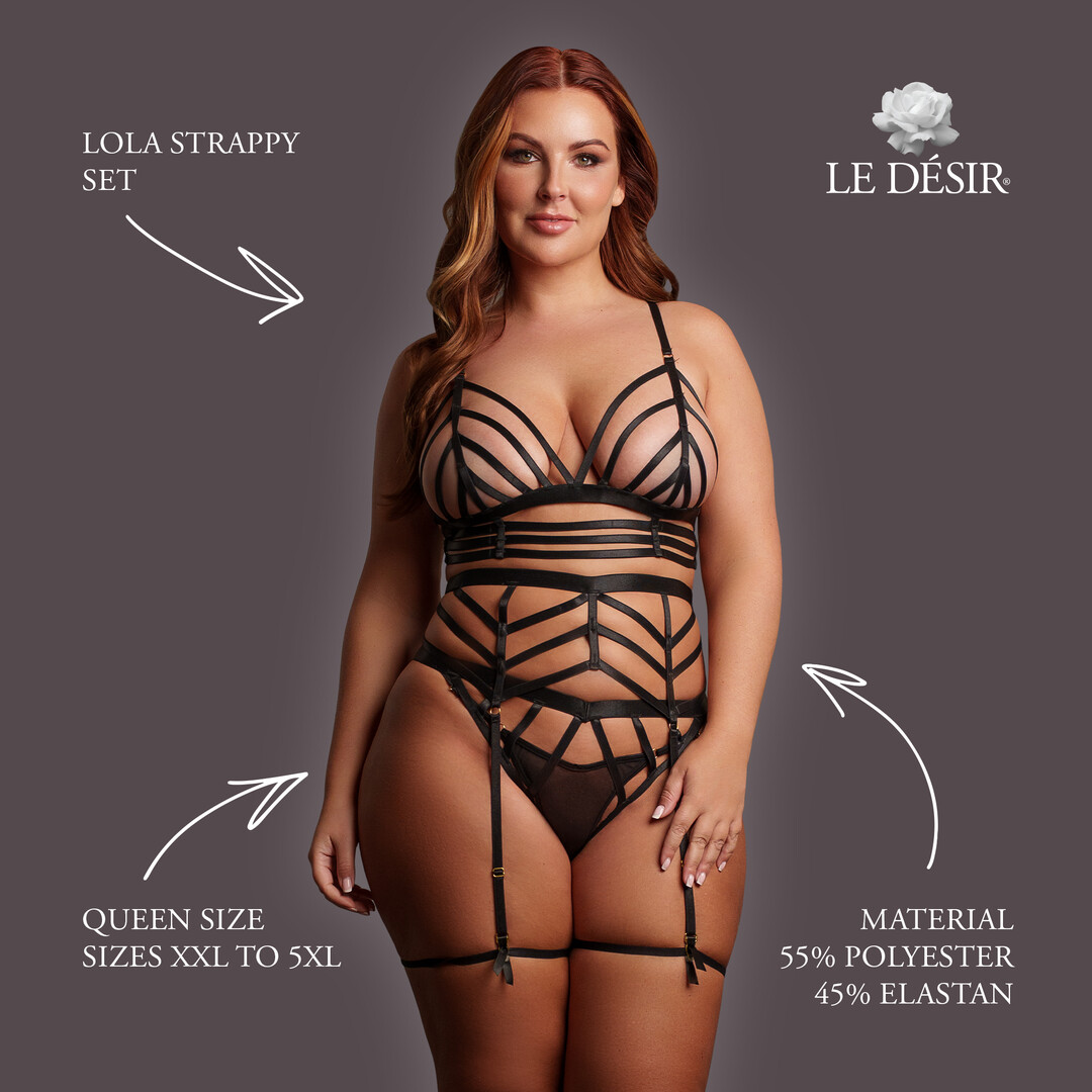 Le désir by shots Lola - Strappy Set - Queen Size - Black (8714273020680)