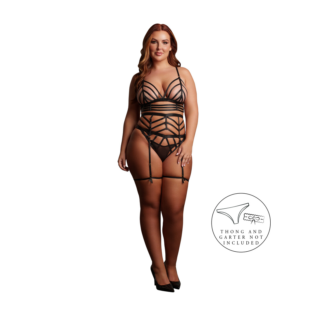 Le désir by shots Lola - Strappy Set - Queen Size - Black (8714273020680)