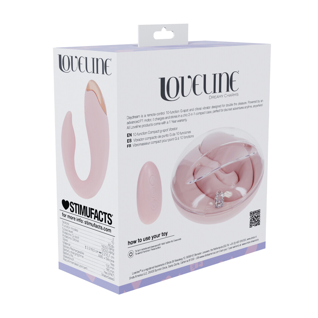 Loveline by shots Daydream - Compact G-Spot Vibrator met Afstandsbediening - Roze (8714273059703)