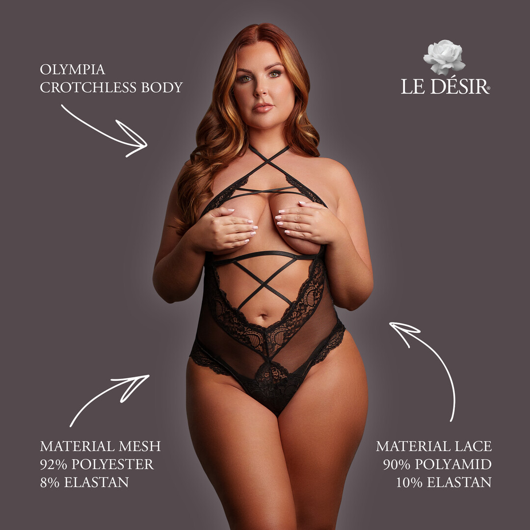 Le désir by shots Olympia - Crotchless Body - Queen Size - Black (8714273020819)