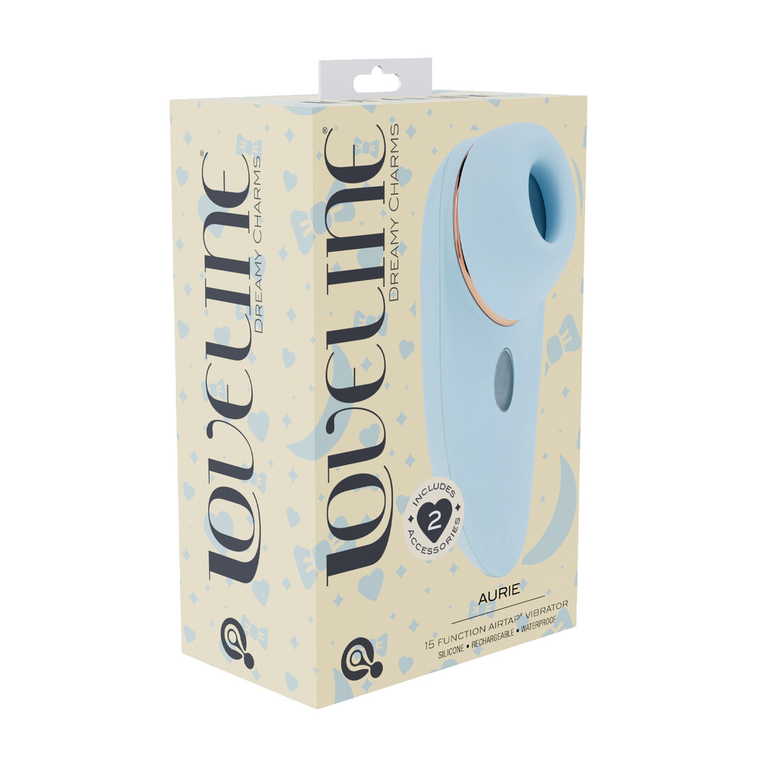 Loveline by shots Aurie - AirTap Vibrator met Twee Hoofdaccessoires - Blauw (8714273059727)