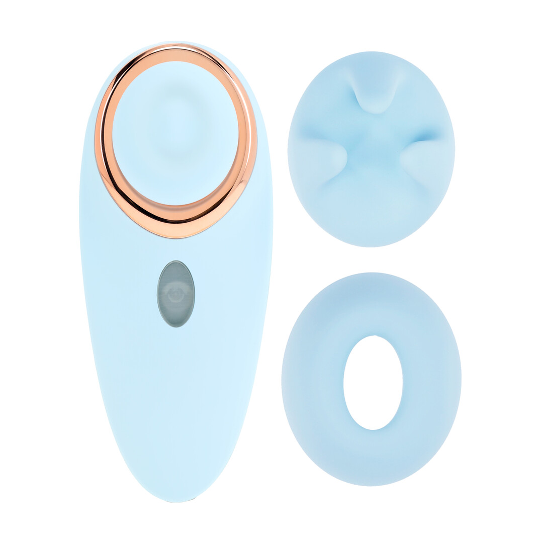 Loveline by shots Aurie - AirTap Vibrator met Twee Hoofdaccessoires - Blauw (8714273059727)