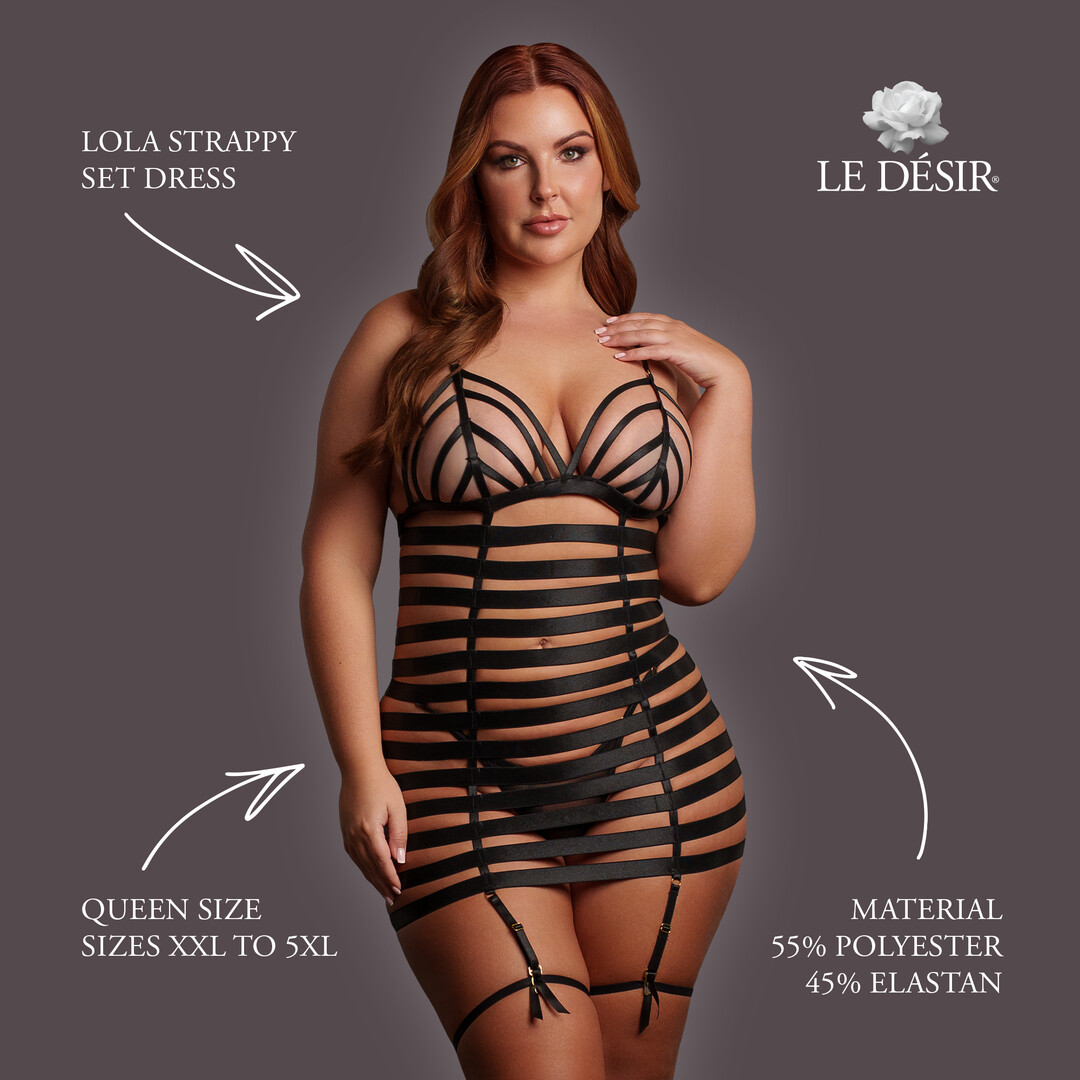 Le désir by shots Lola - Strappy Set Dress - Queen Size - Black (8714273020666)
