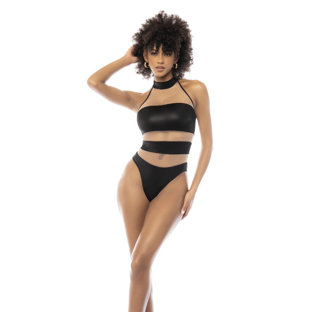Mapalé Halter Bodysuit - M - Nude/Zwart (190602103534)