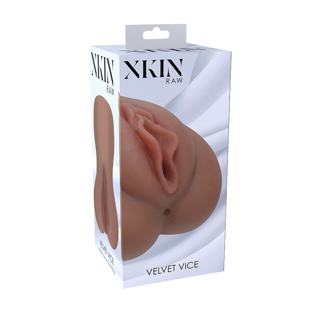 Xkin by shots Raw - Velvet Vice - TPE Grote Masturbator - 335g - Bruin (8714273028891)