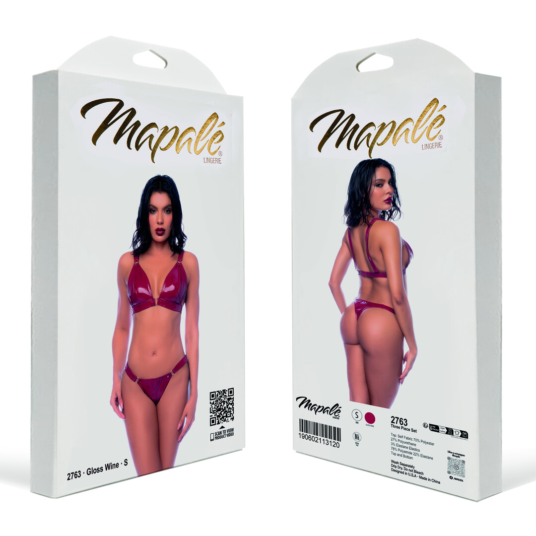 Mapalé Twee-delige Bh-set - M - Glanzend Wijnrood (190602113137)