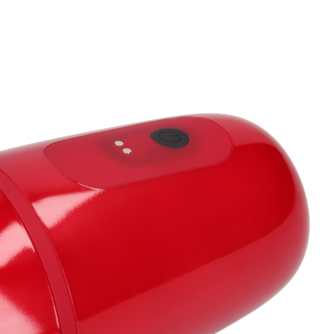 Pumped by shots Pulsar - Negatieve Druk Zuig- en Trillingsmasturbator Pomp - Metallic Rood (8714273061485)
