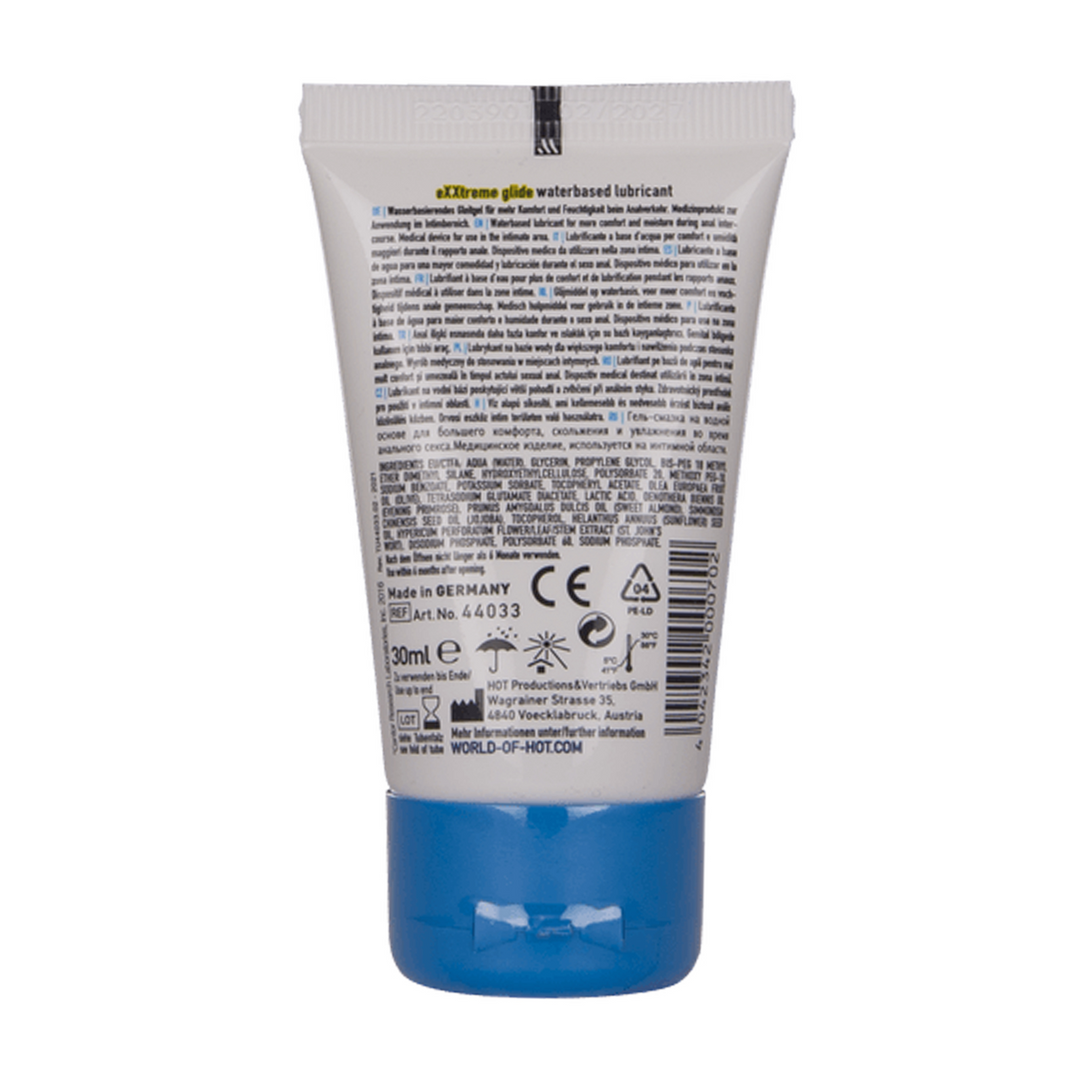 Hot Exxtreme Glide - Waterbased Lube met comfort Olie - 1 fl oz / 30 ml (4042342000702)