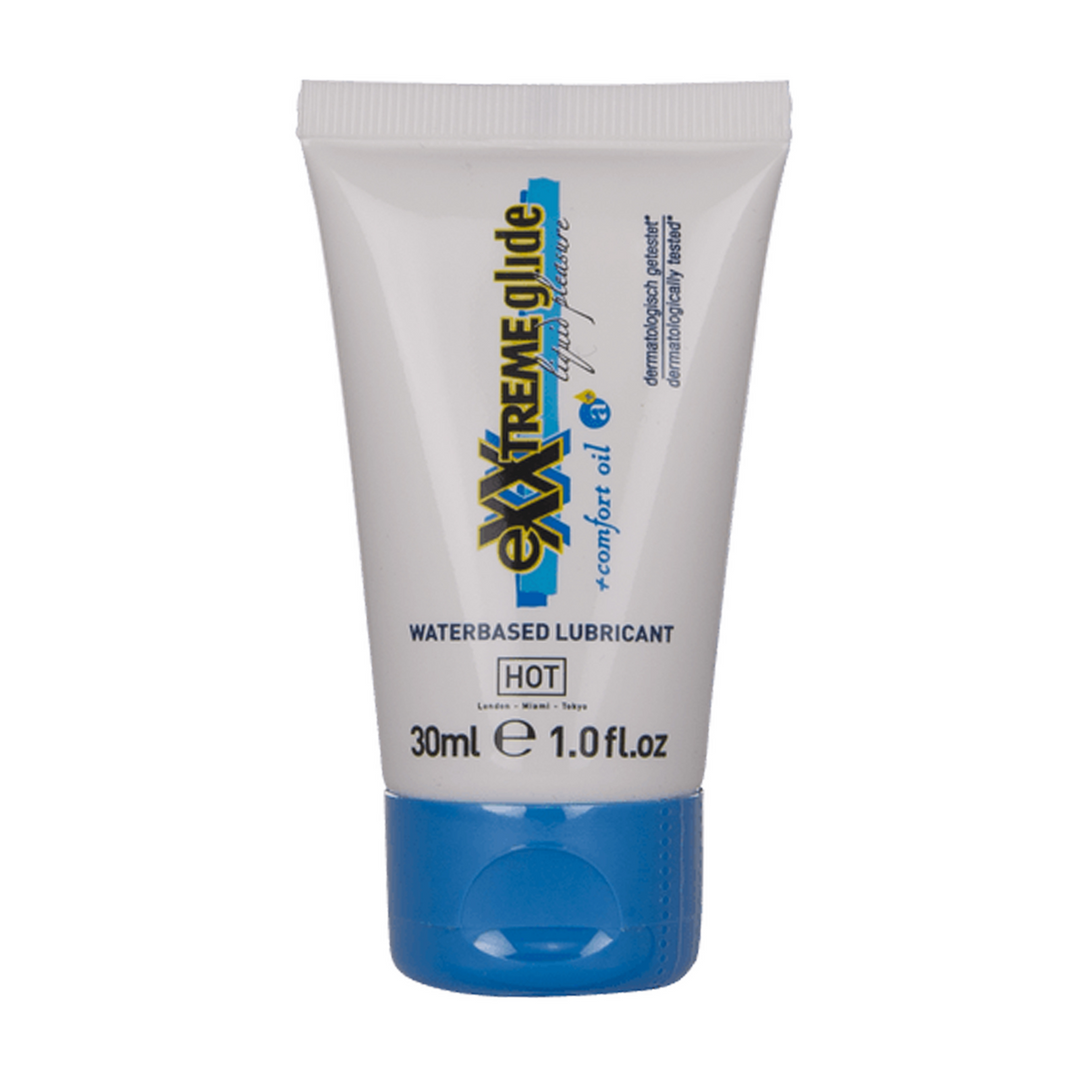 Hot Exxtreme Glide - Waterbased Lube met comfort Olie - 1 fl oz / 30 ml (4042342000702)