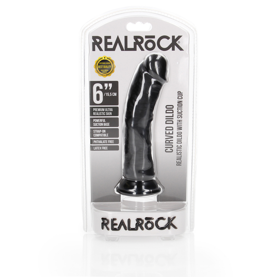 Realrock by shots Gebogen Realistische Dildo met Zuignap - 6 / 15,5 cm (7423522626610)