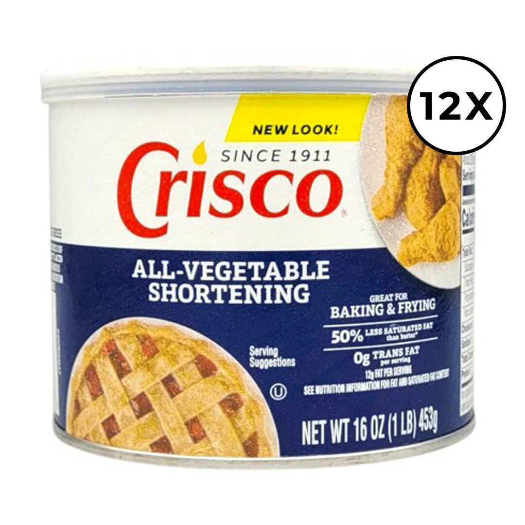 Crisco 12 Pack All-Vegetable Shortening - 16 oz / 453 gr (51500242506)