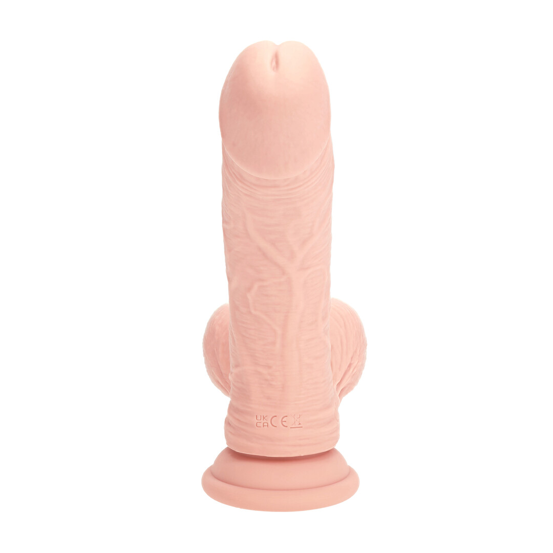 Realrock by shots Dual Density Rechargeable Liquid Silicone Vibrator - Curved with Weighted Balls - 7 / 18 cm - Flesh (8714273029010)