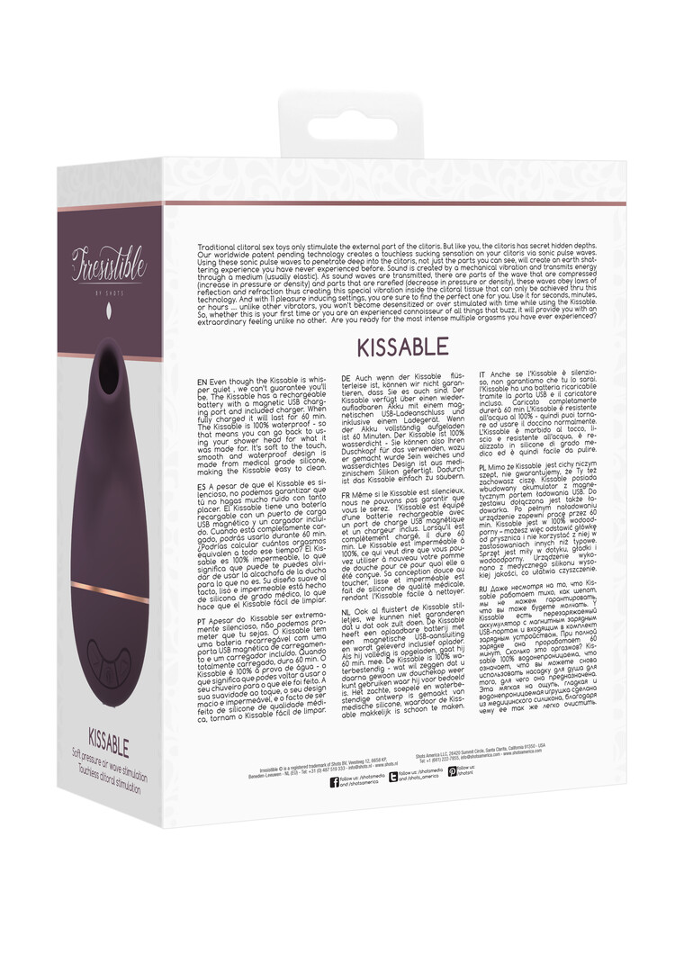 Irresistible by shots Kissable - Zuig Vibrator (8714273549341)